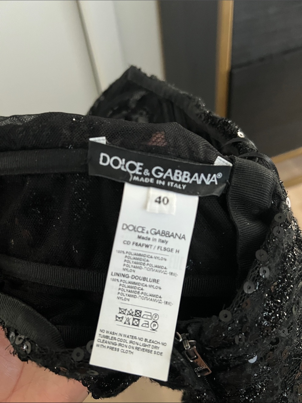 Dolce & Gabbana Black Strapless Sequin Cocktail Dress - Picture 5 of 5